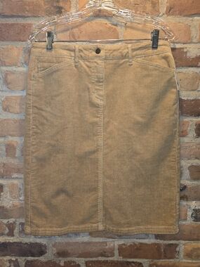 Kate Hill Tan Corduroy Pencil Skirt